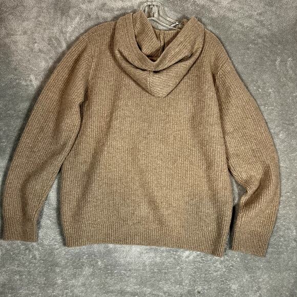 Nap 100% Cashmere Sweater Hoodie Women's M Brown Pullover Long Sleeve Comfy - Picture 4 of 10